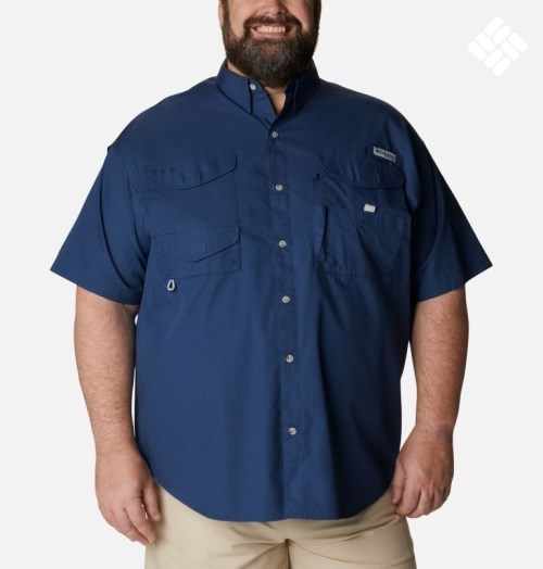 Camasa Columbia PFG Bonehead Scurte Sleeve Barbati Bleumarin | Plus Size RA870Q1ZS